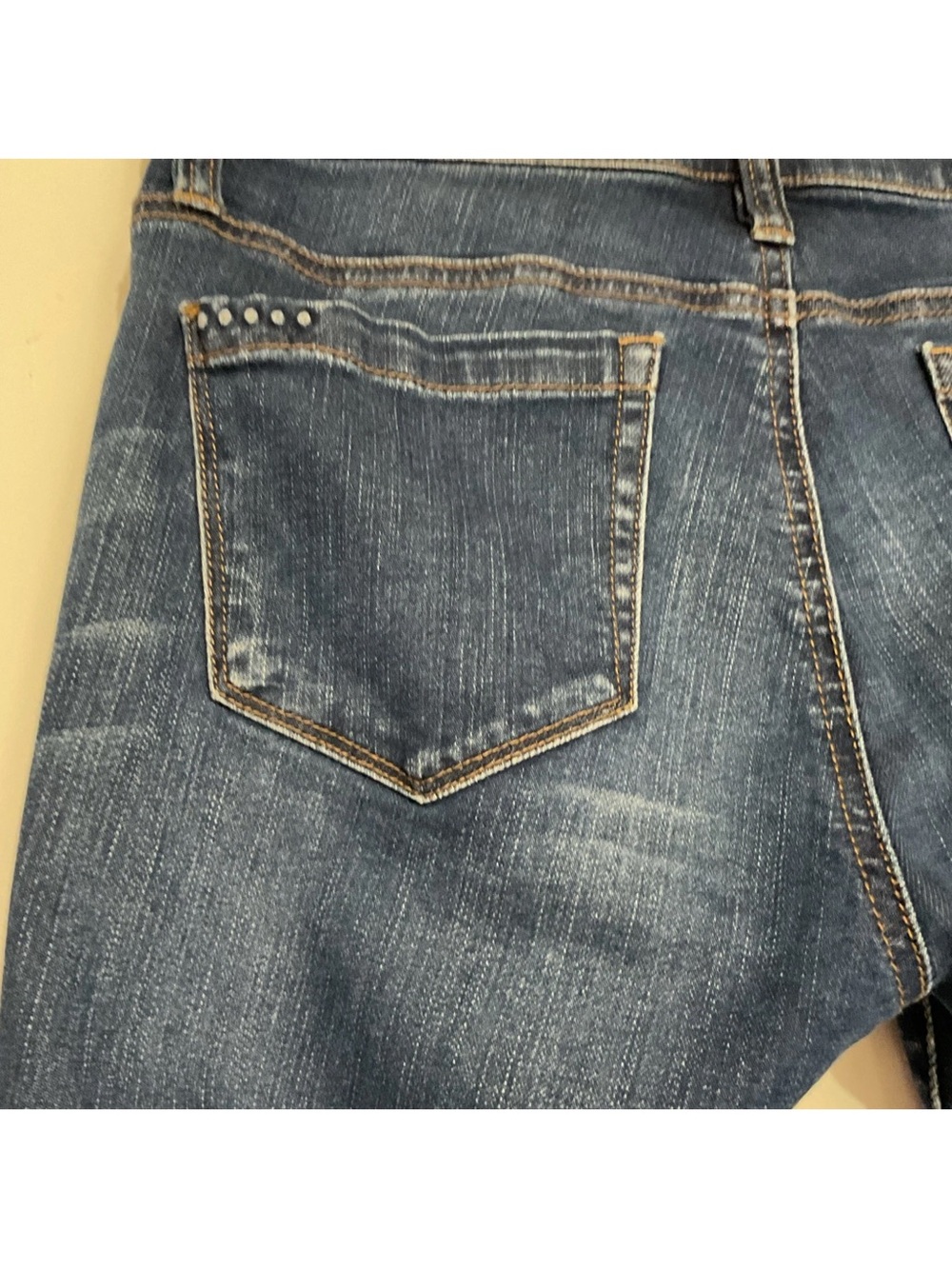Blank NYC Dark Blue Denim Jeans with Leather Patch - Picture 5 of 9